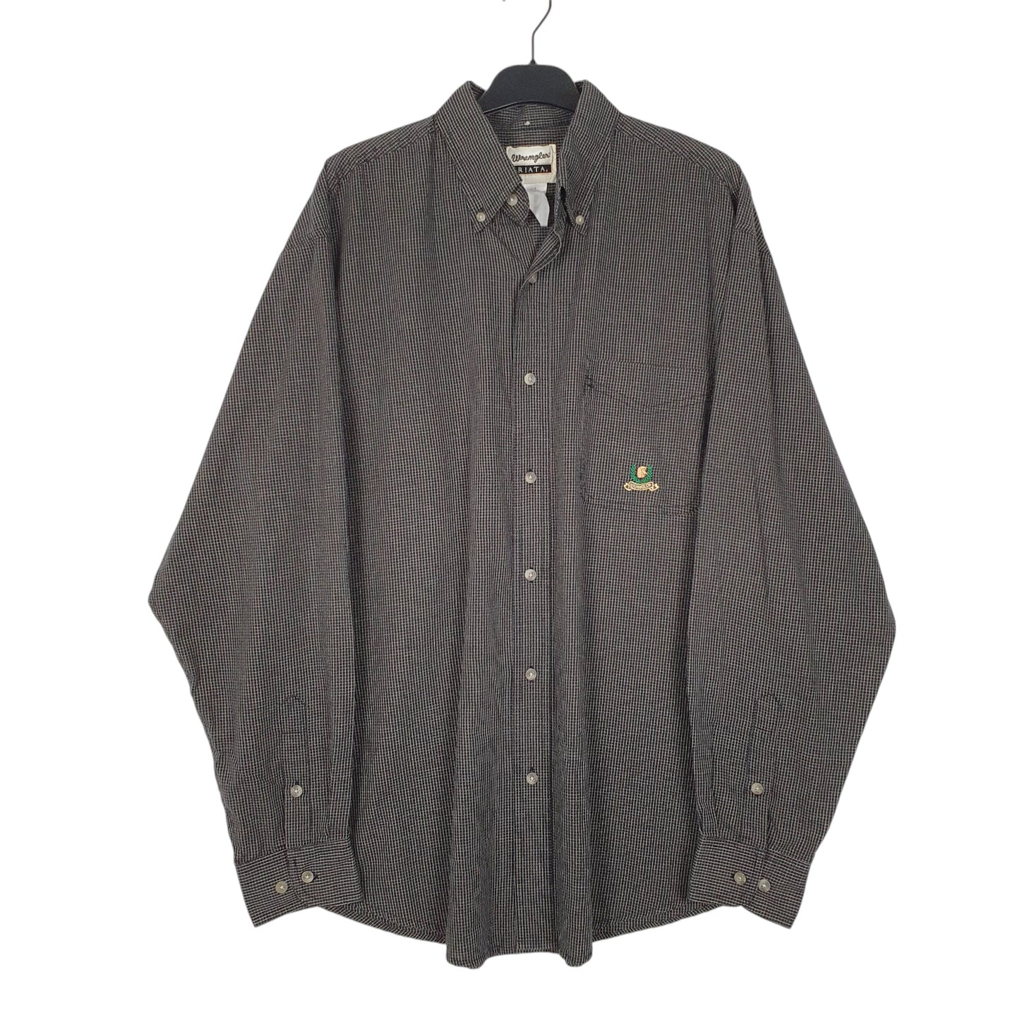 Mens Grey Wrangler Riata Long Sleeve Shirt