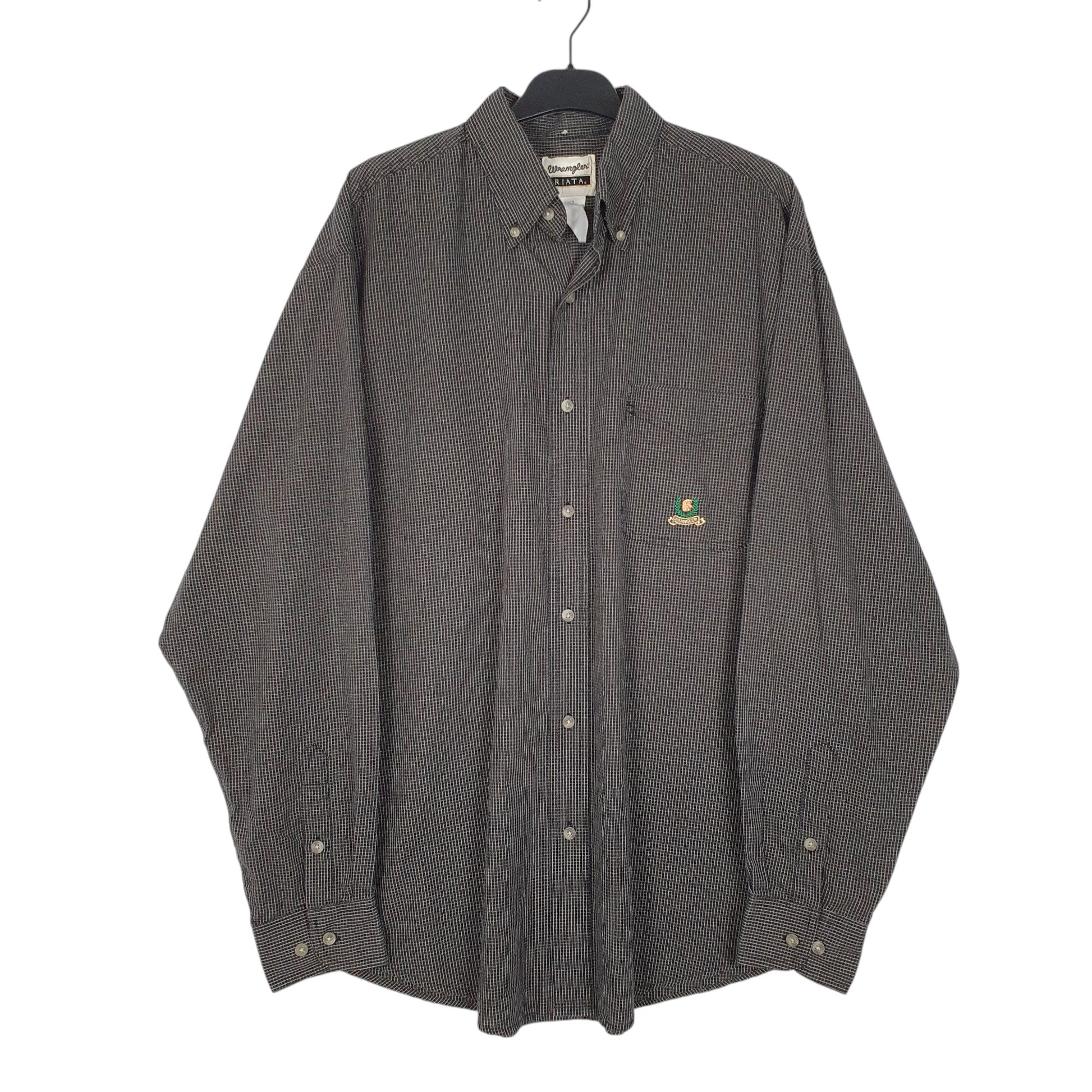 Mens Grey Wrangler Riata Long Sleeve Shirt