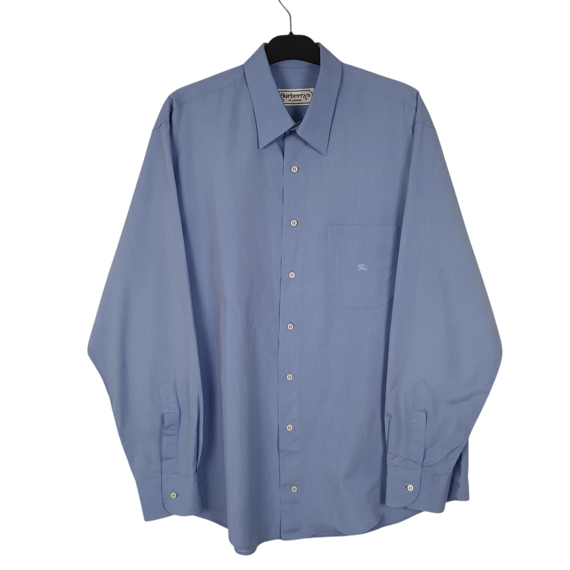 Mens Blue Burberry Vintage 90s Long Sleeve Shirt