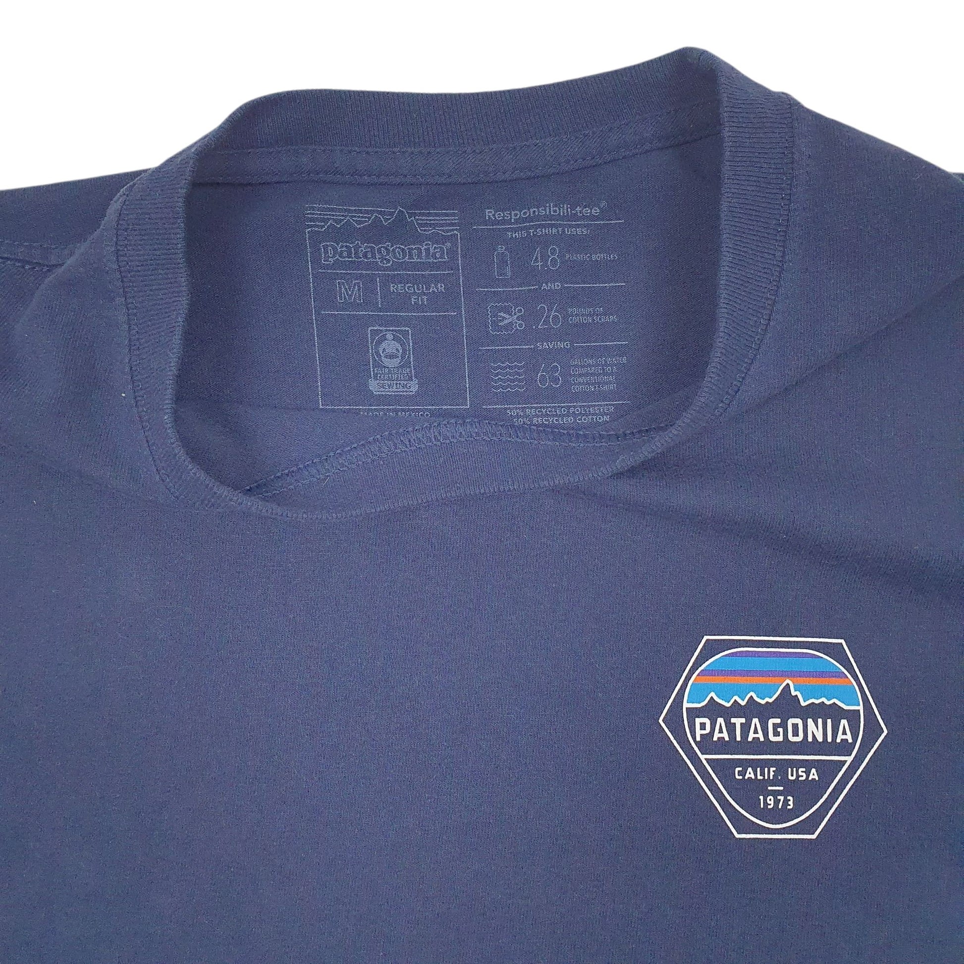 Mens Navy Patagonia   T Shirt