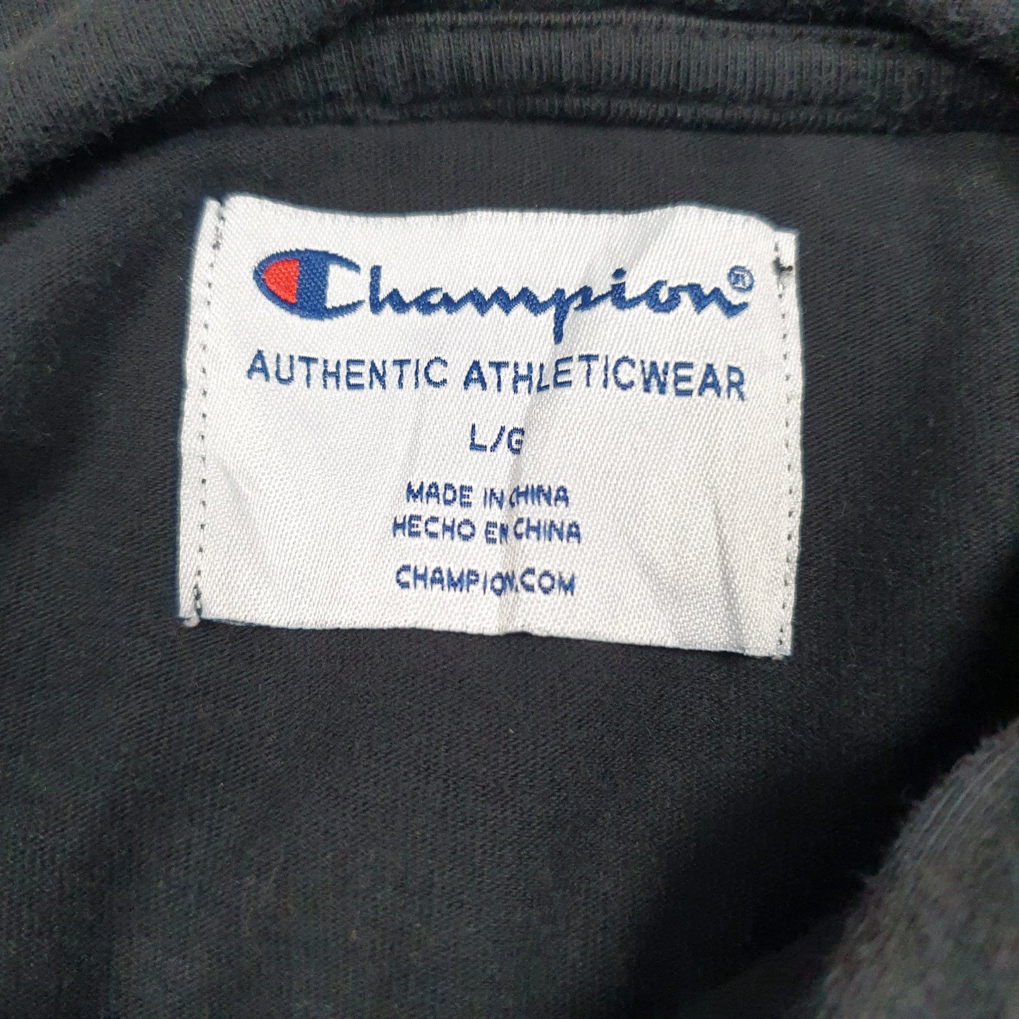 Mens Black Champion Spellout Lightweight Hoodie Jumper