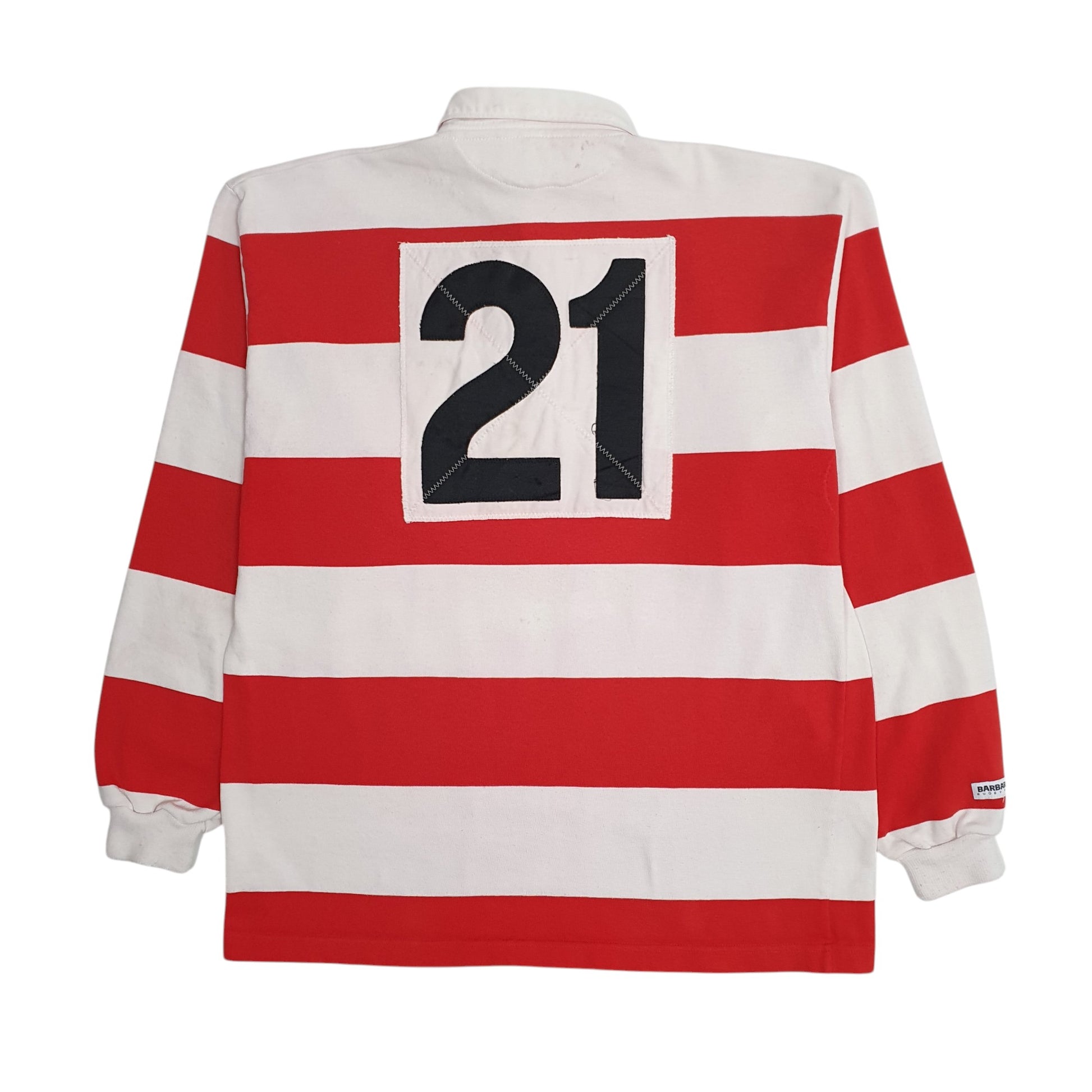 Mens Red Barbarian Rugby Crewneck Polo Shirt