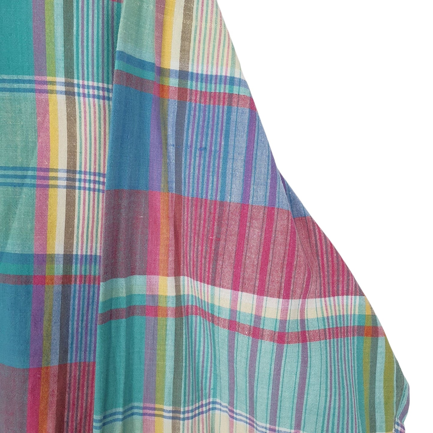 Mens Green Ralph Lauren Vintage 90s Madras  Shirt