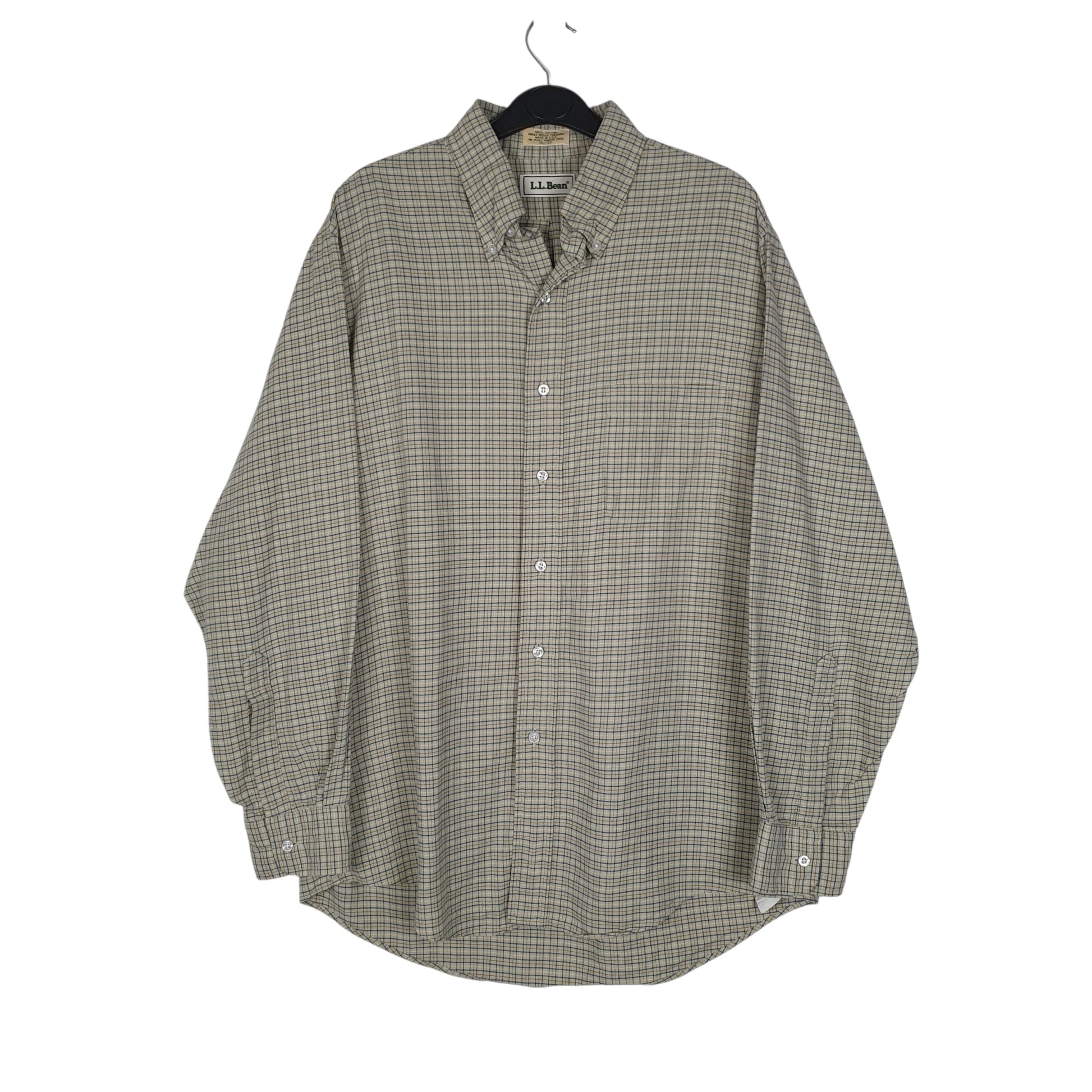 Mens Green L.L.Bean Vintage 90s Made In USA Long Sleeve Shirt