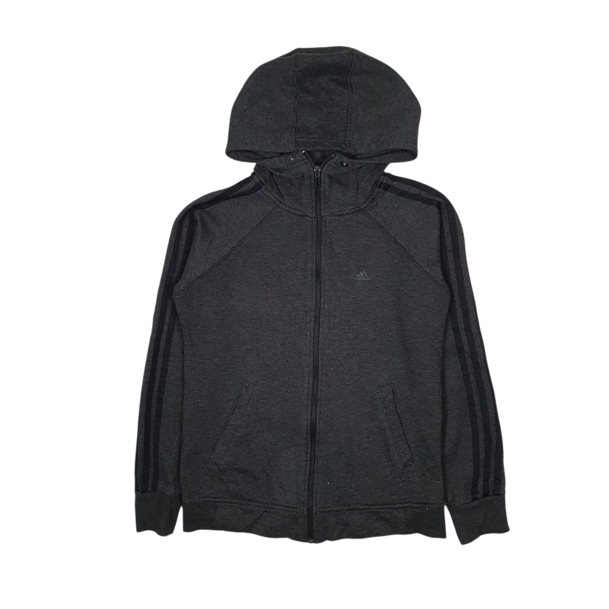 Womens Grey Adidas Climalite Hoodie Full Zip Jumper