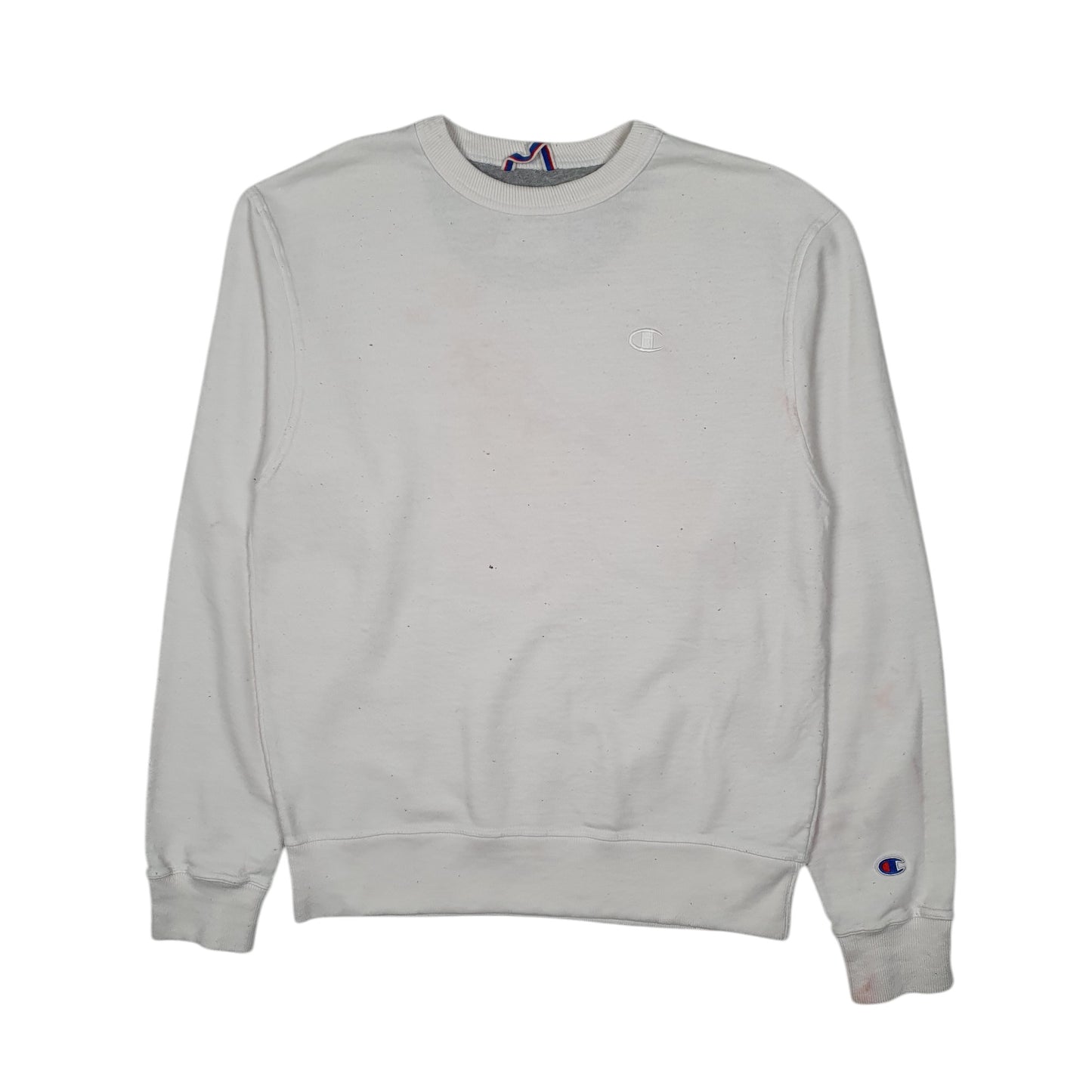Mens White Champion  Crewneck Jumper