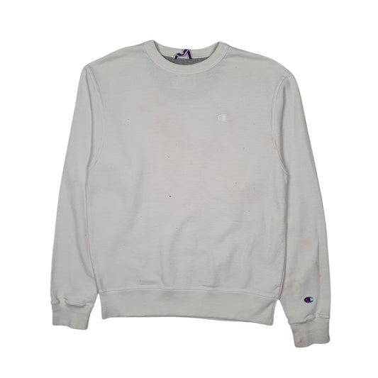Mens White Champion  Crewneck Jumper
