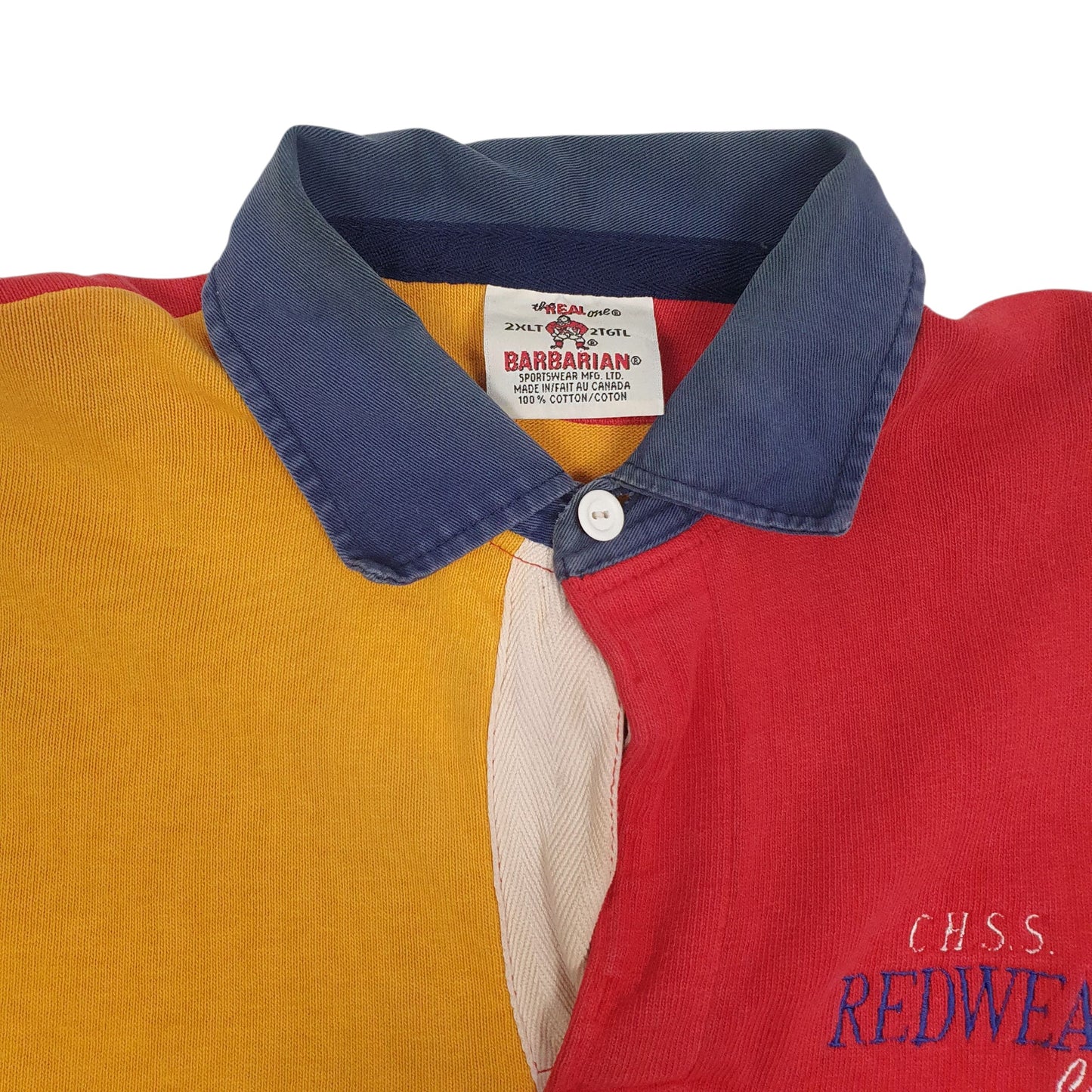 Mens Navy Barbarian Rugby Crewneck Polo Shirt