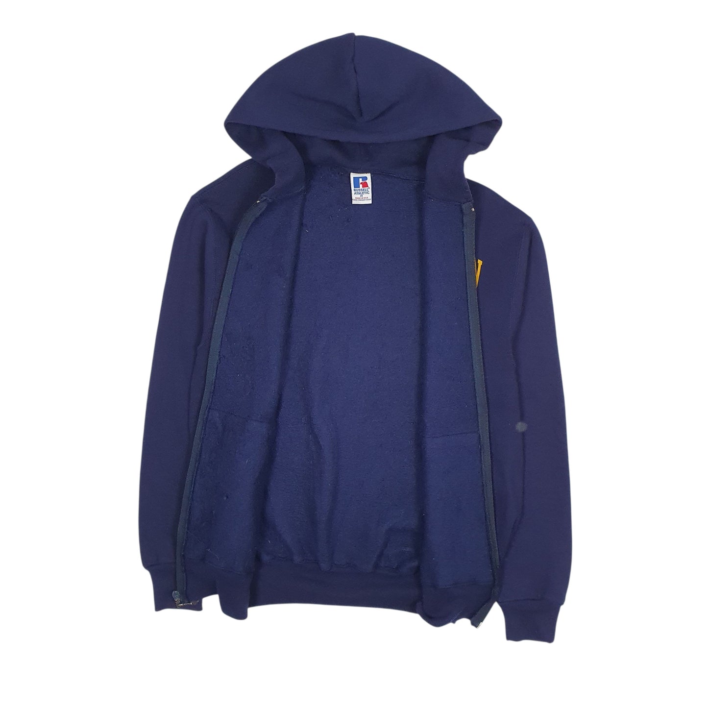 Mens Navy Russell Athletic Vintage 90s Made In USA Michigan University Hoodie Full Zip Jumper