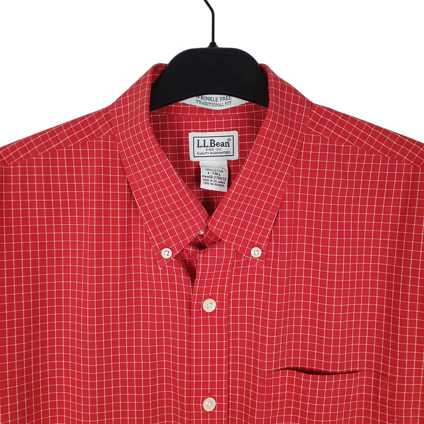 Mens Red L.L.Bean Tall  Shirt