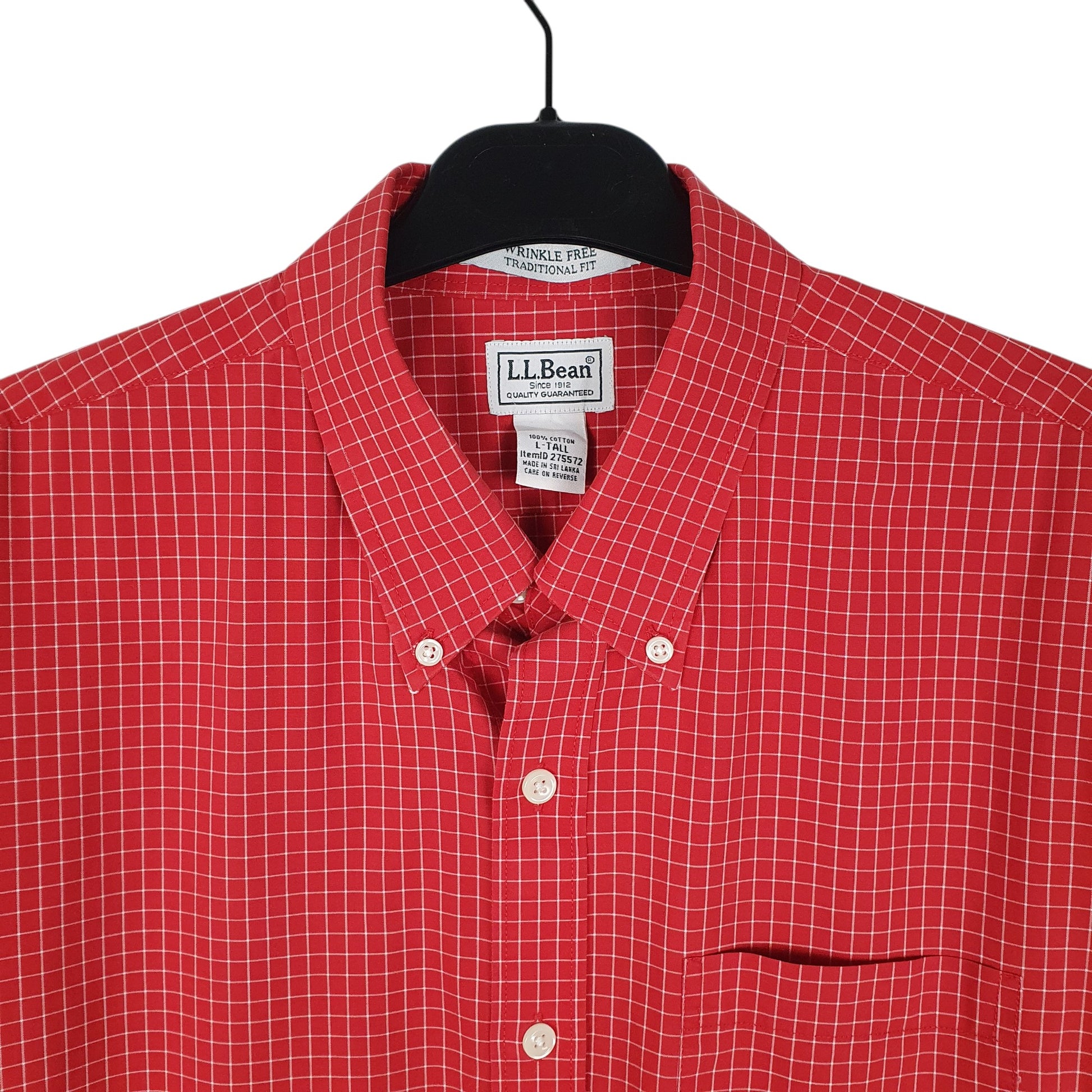 Mens Red L.L.Bean Tall  Shirt