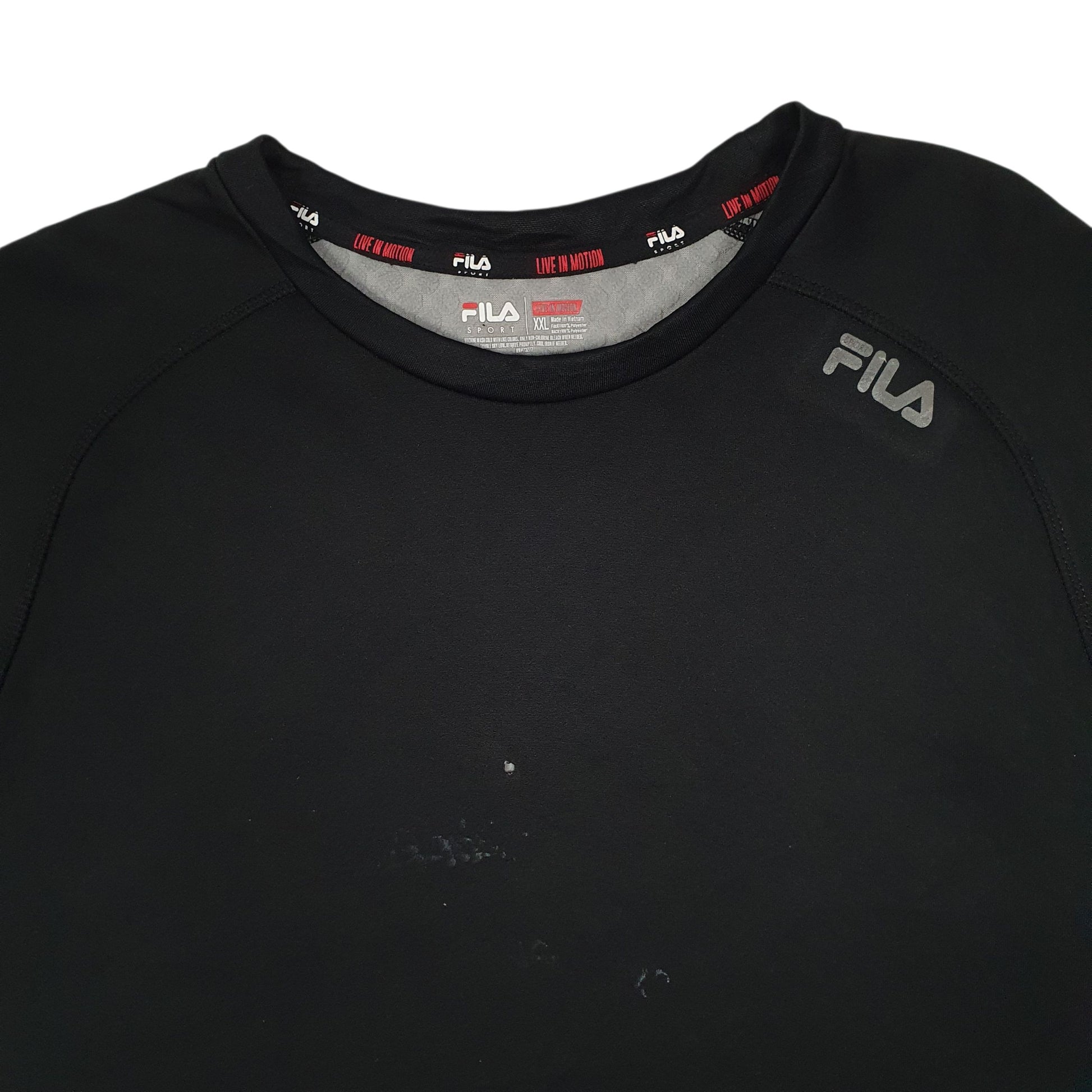 Mens Black Fila  Crewneck Jumper
