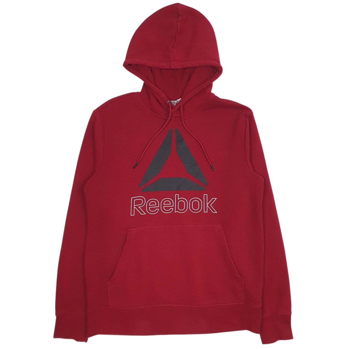 Mens Red Reebok Spellout Hoodie Jumper