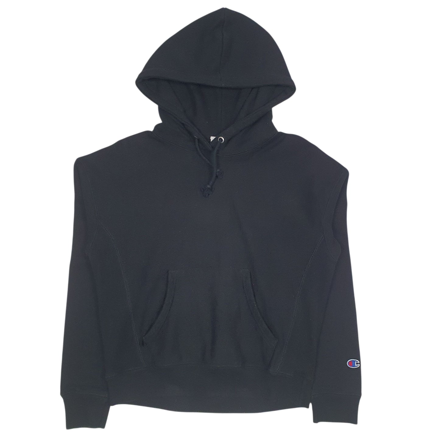 Womens Black Champion Reverse Weave Hoodie Jumper