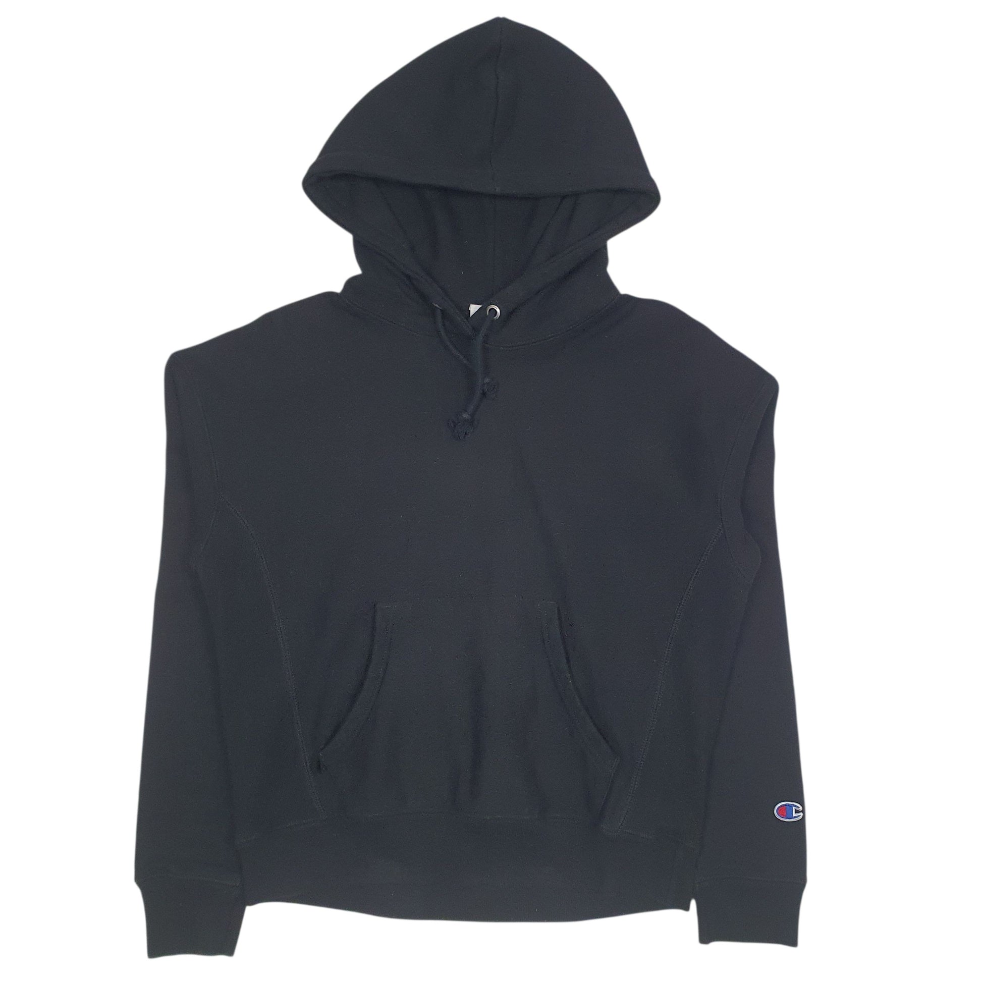 Womens Black Champion Reverse Weave Hoodie Jumper