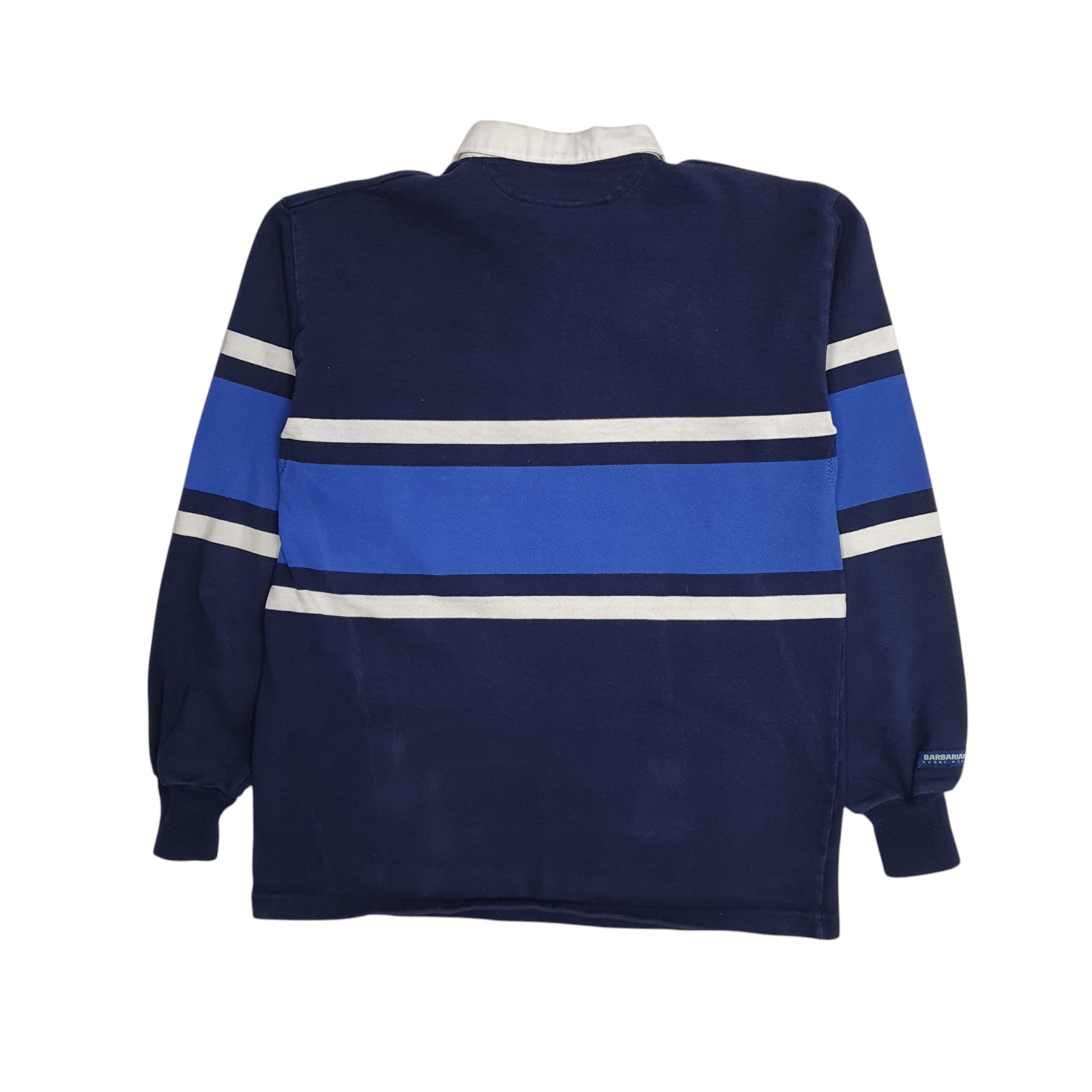 Mens Navy Barbarian Rugby US Army MWR Hoodie Polo Shirt