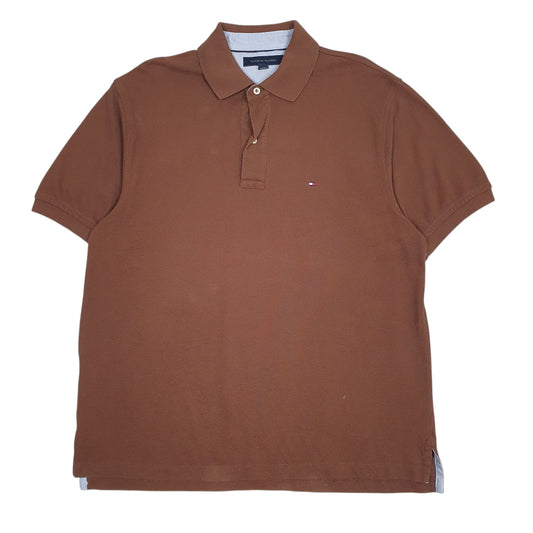 Mens Brown Tommy Hilfiger  Short Sleeve Polo Shirt
