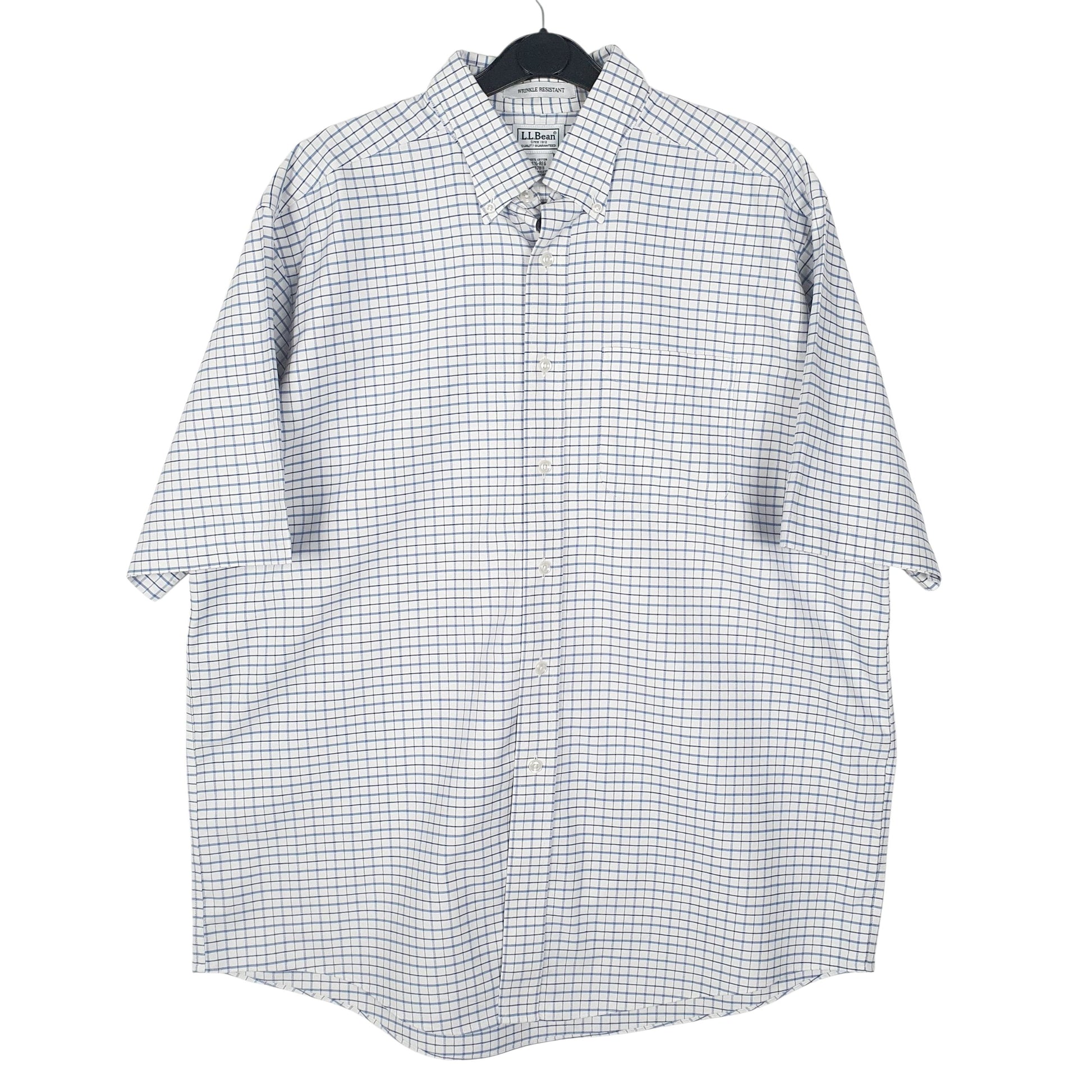 Mens White L.L.Bean  Short Sleeve Shirt