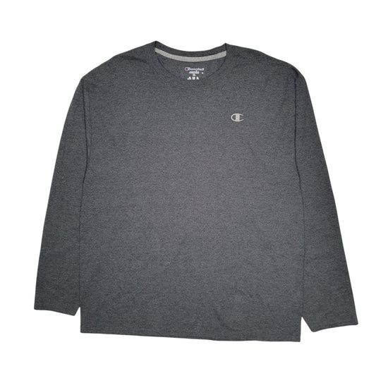 Mens Grey Champion  Long Sleeve T Shirt
