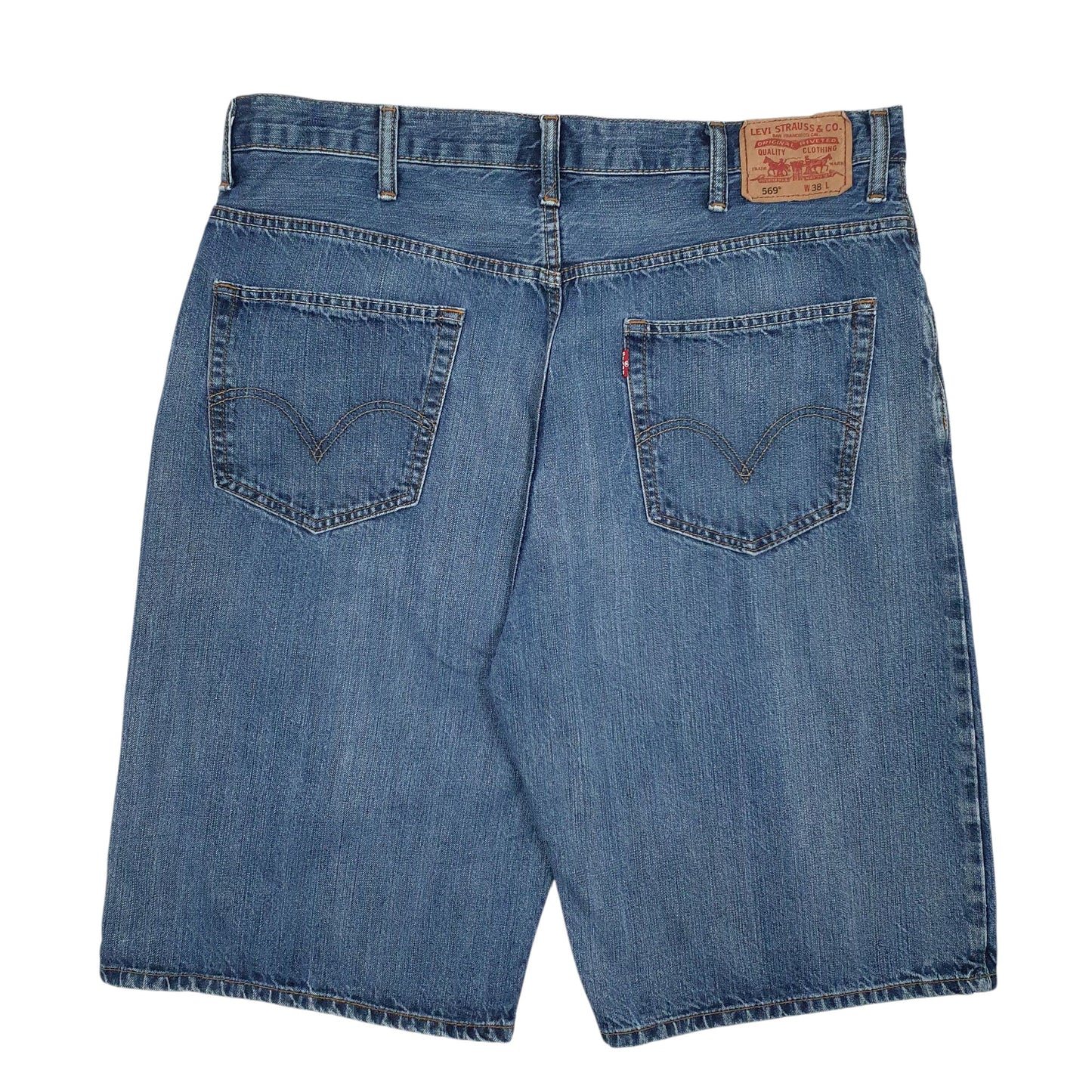 Mens Blue Levis 569 Loose Straight Hoodie Shorts
