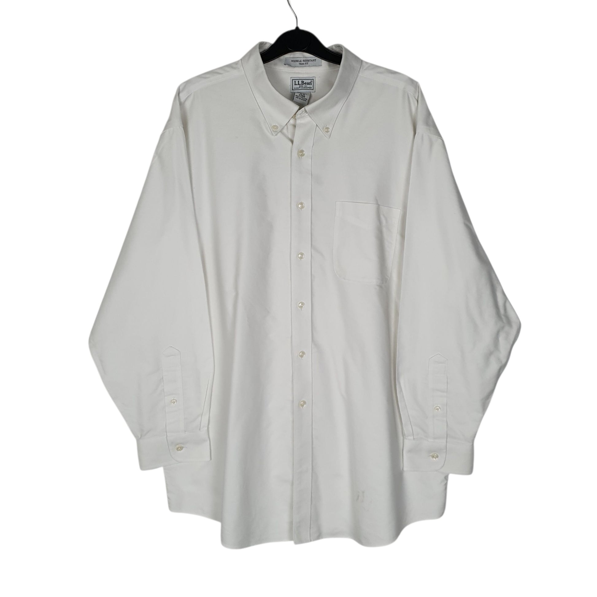 Mens White L.L.Bean  Long Sleeve Shirt