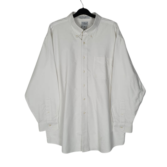 Mens White L.L.Bean  Long Sleeve Shirt
