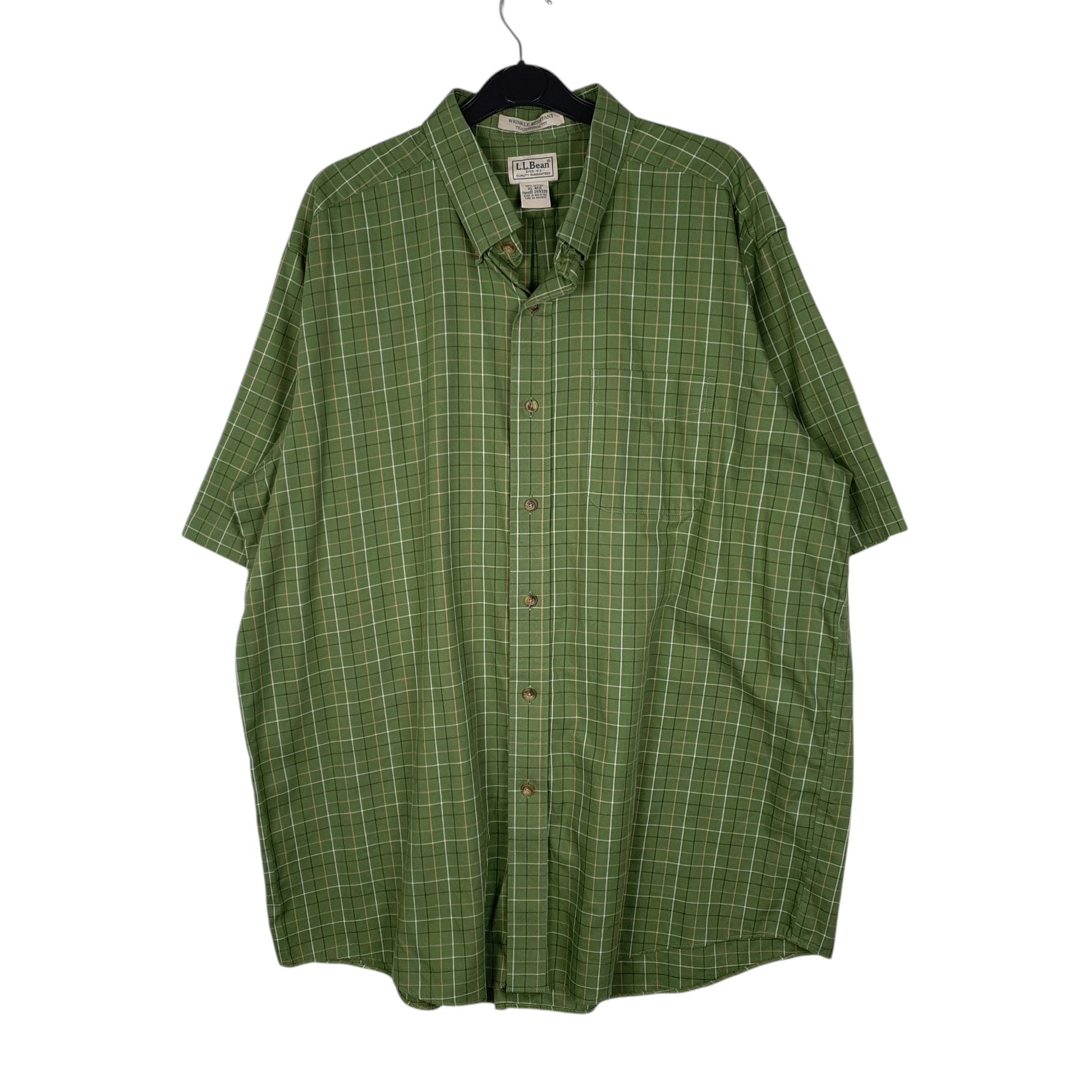 Mens Green L.L.Bean  Short Sleeve Shirt