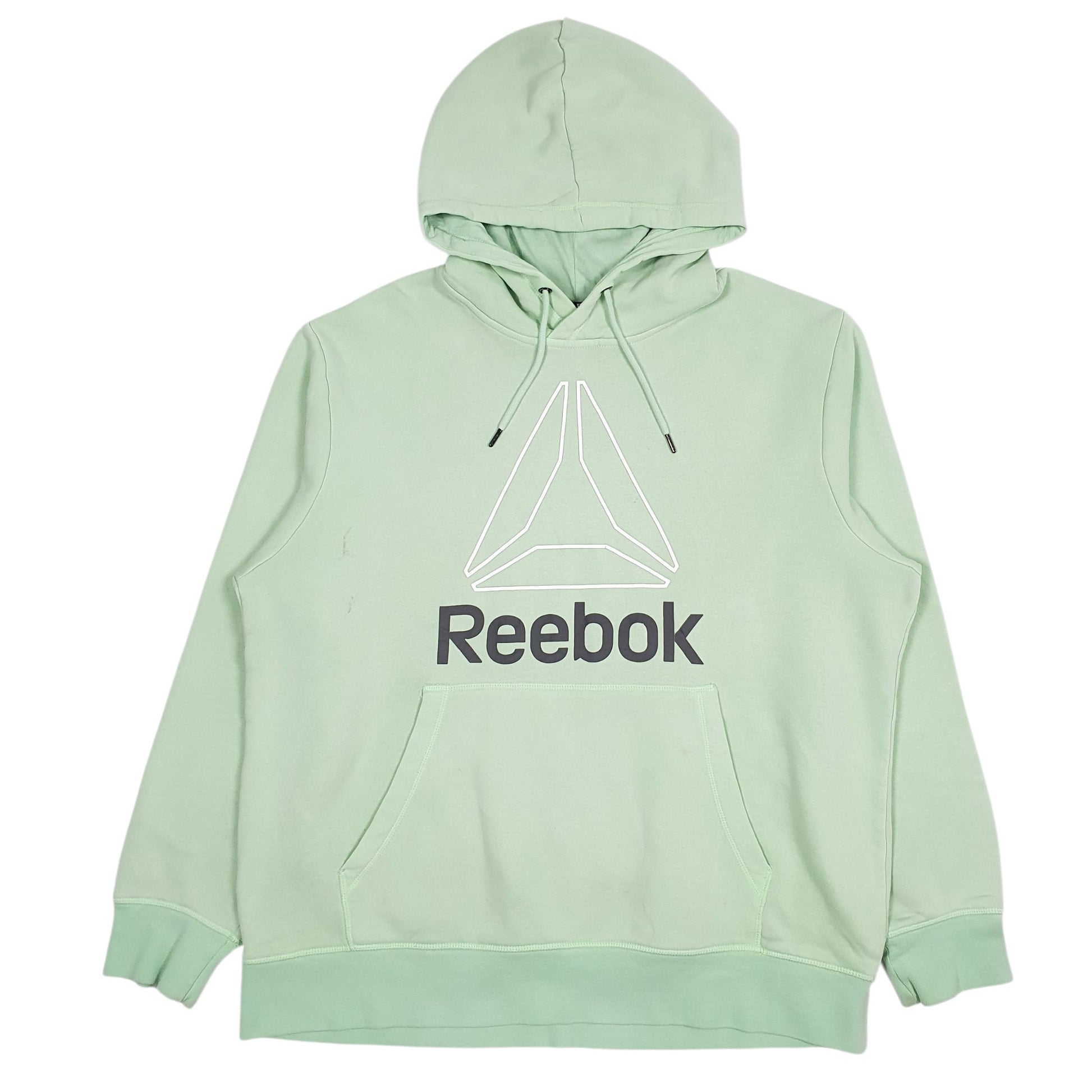 Mens Green Reebok Spellout Hoodie Jumper