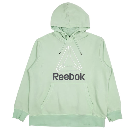 Mens Green Reebok Spellout Hoodie Jumper