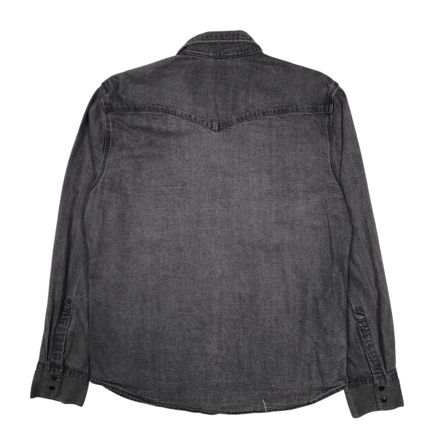 Mens Grey Levis Western Popper  Shirt