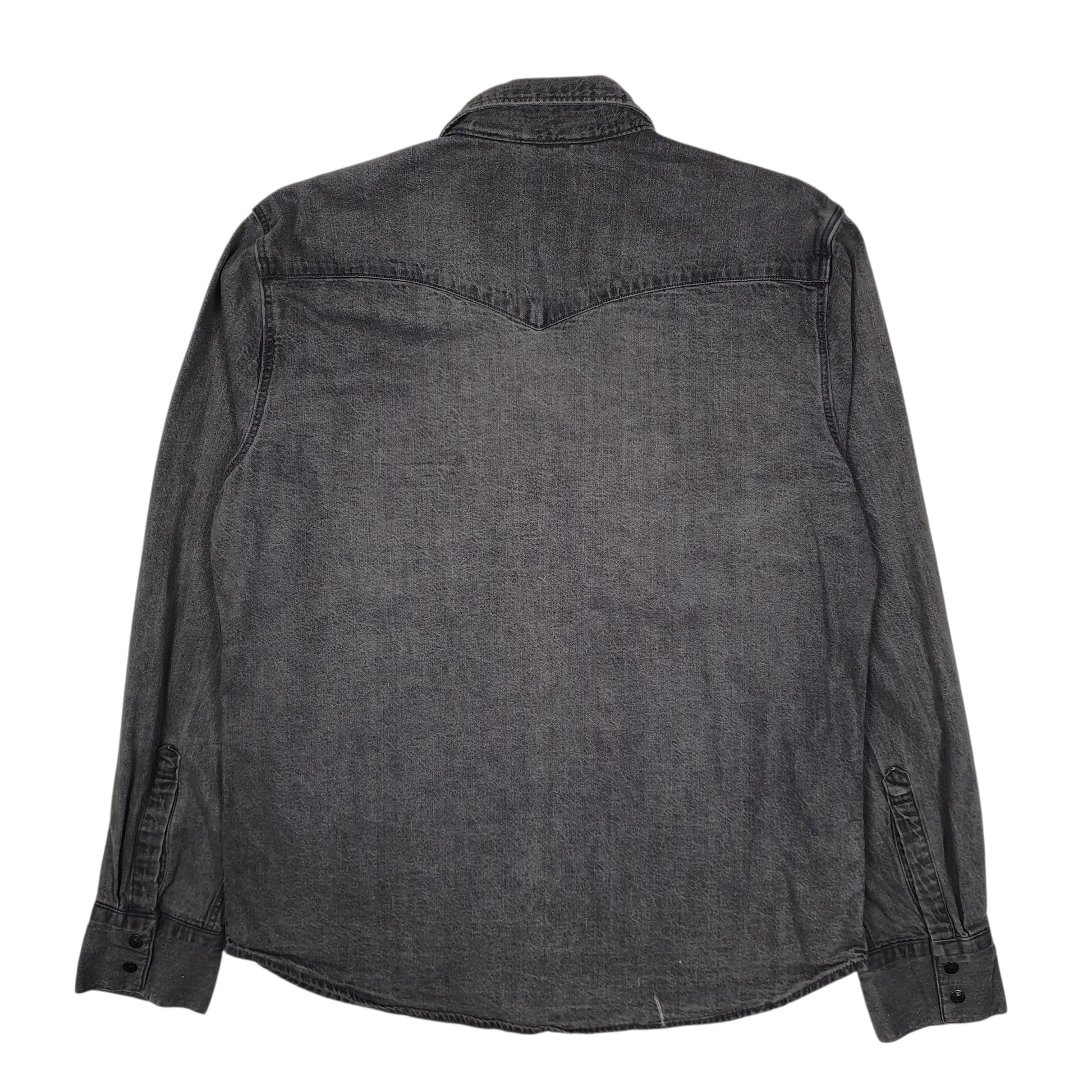 Mens Grey Levis Western Popper  Shirt