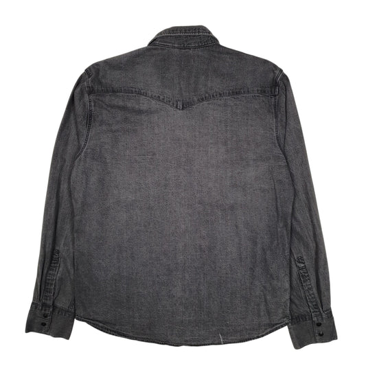 Mens Grey Levis Western Popper  Shirt