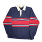 Mens Navy Barbarian Rugby Long Sleeve Polo Shirt