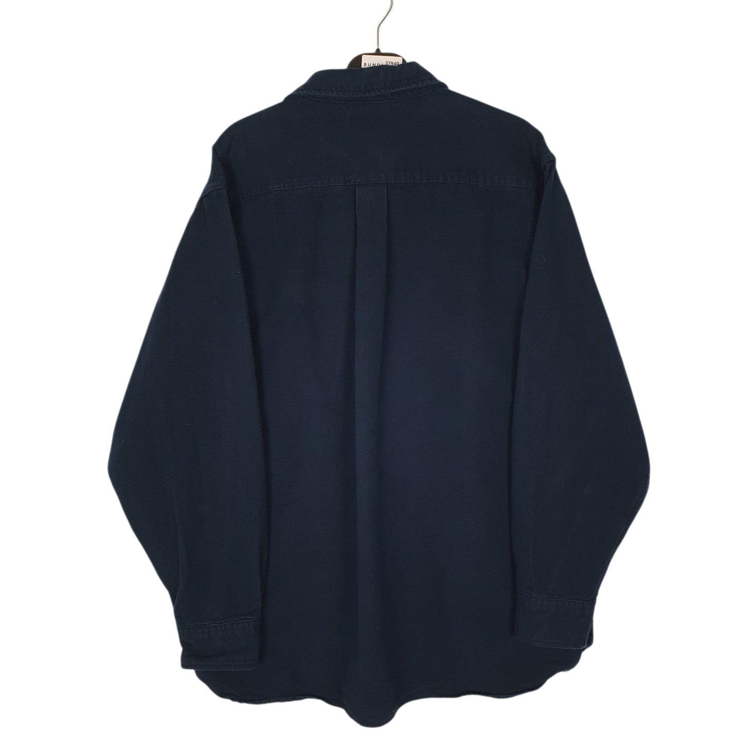 Mens Navy L.L.Bean Thick Chamois  Shirt