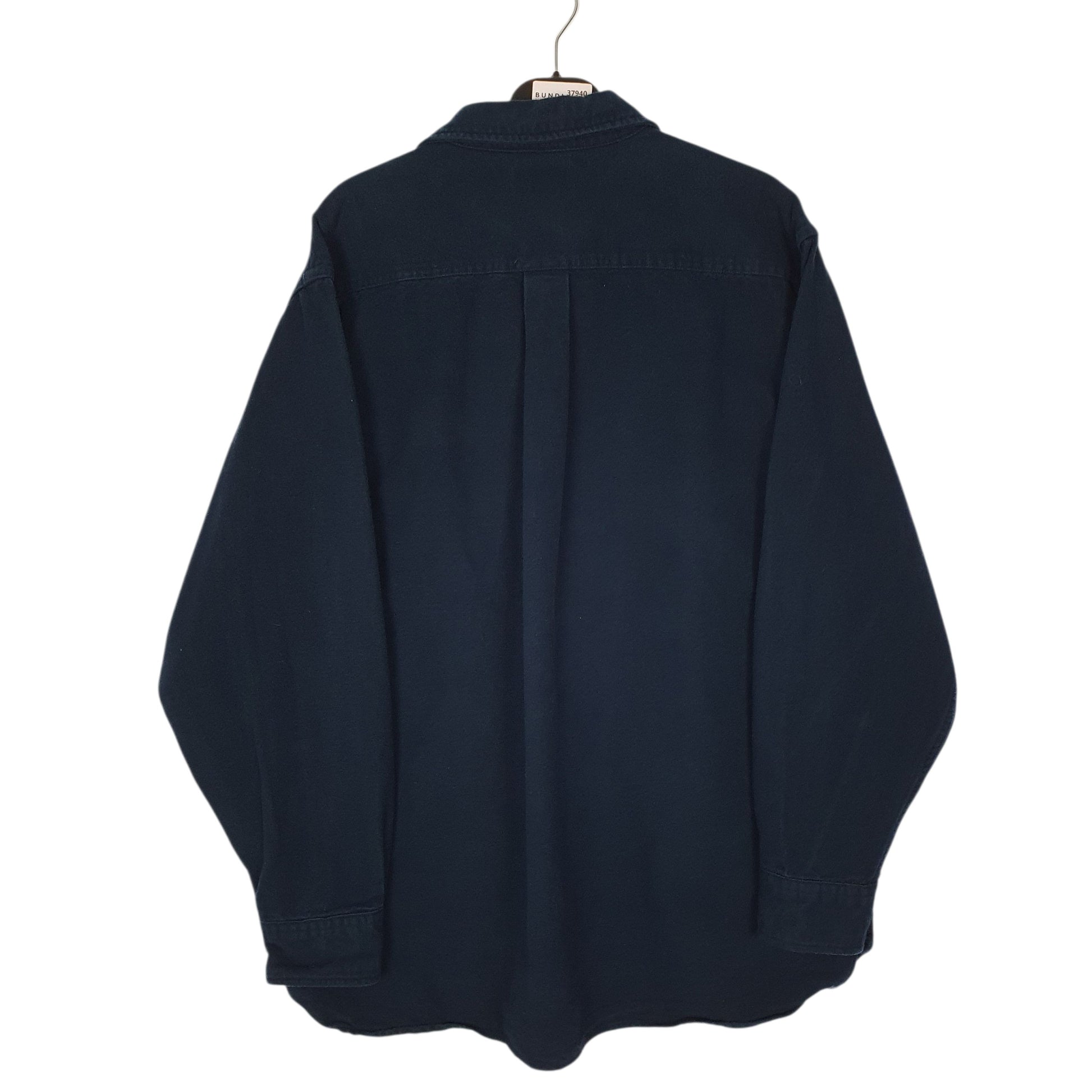 Mens Navy L.L.Bean Thick Chamois  Shirt