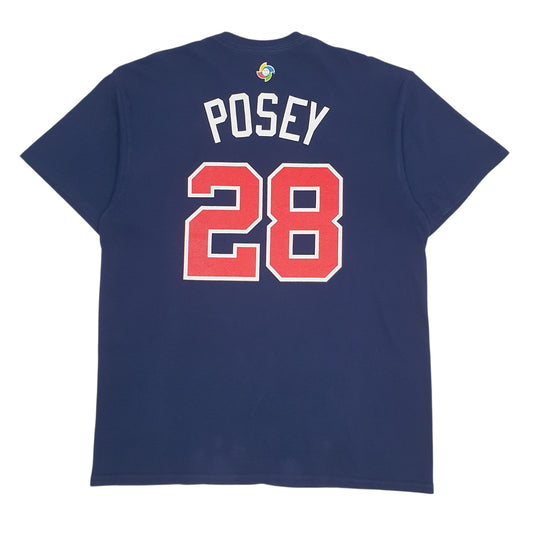 Mens Navy Majestic USA  T Shirt