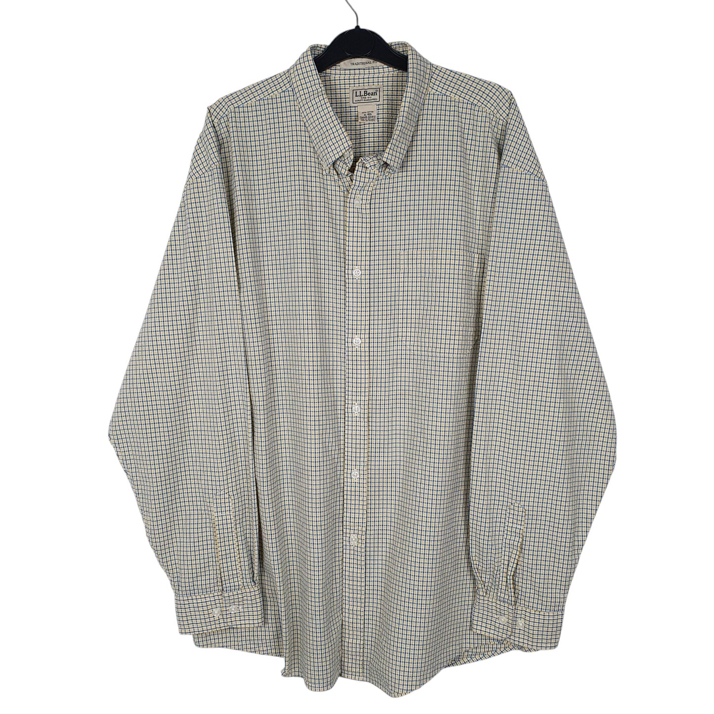 Mens Yellow L.L.Bean  Long Sleeve Shirt