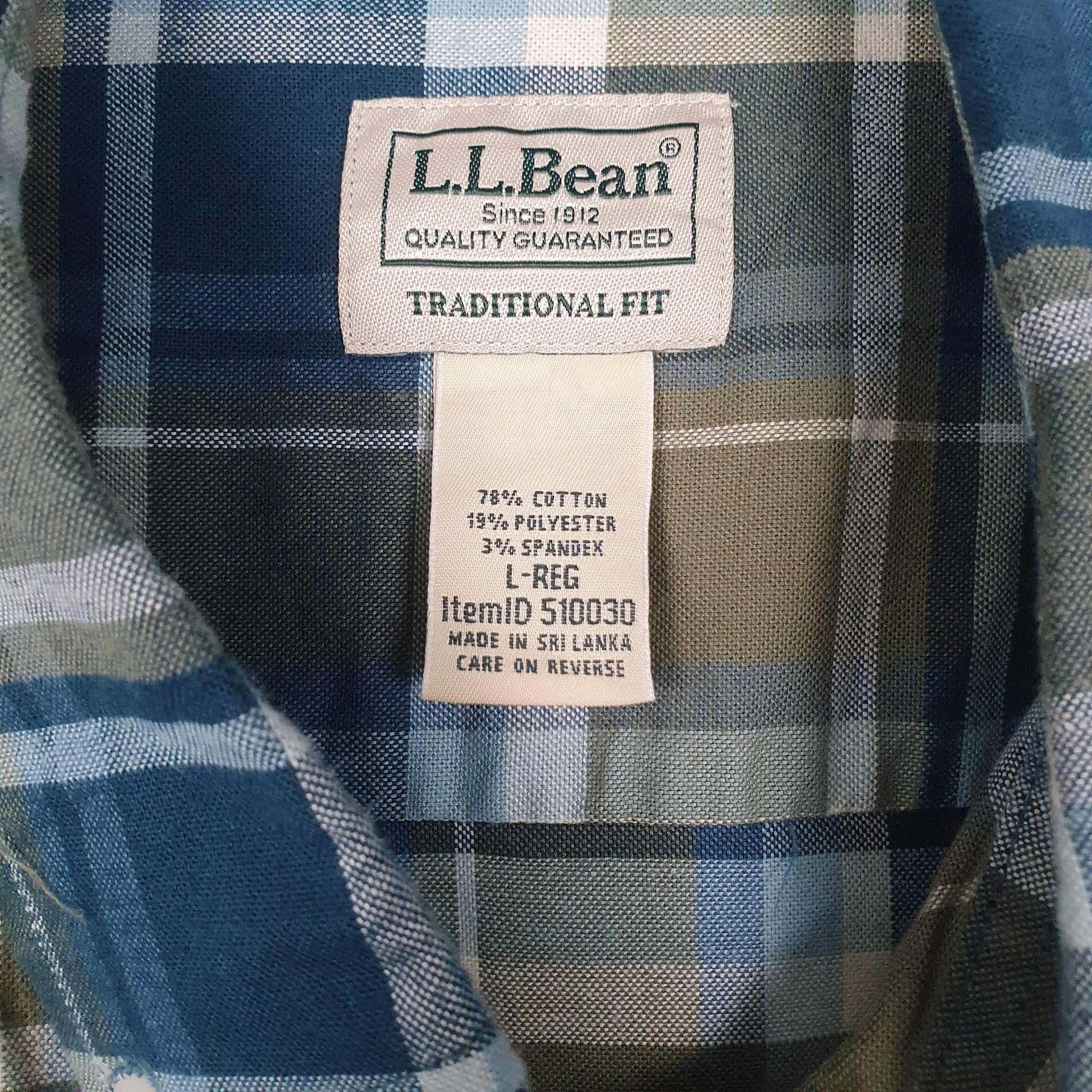Mens Green L.L.Bean   Shirt