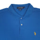 Mens Blue US Polo Assn Performance Pique  Polo Shirt