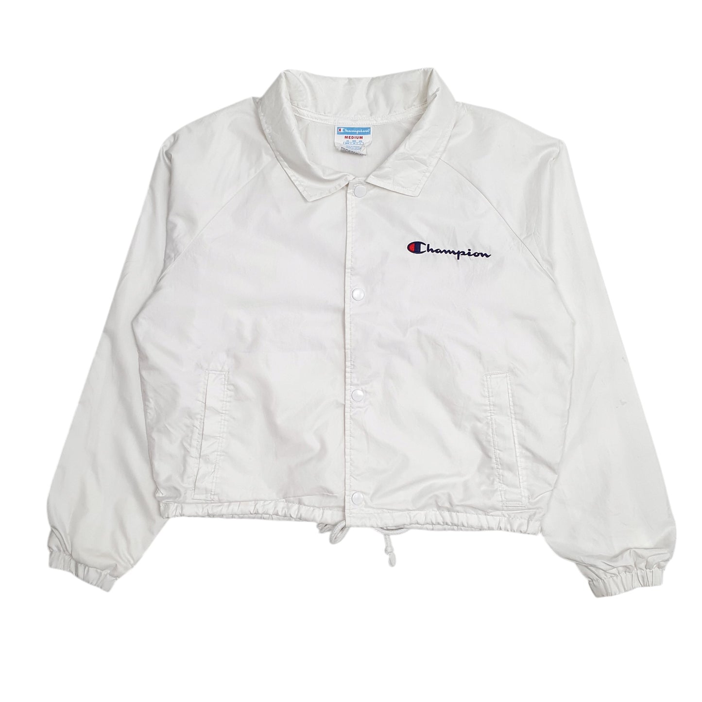 Womens White Champion Crop Top  Coat