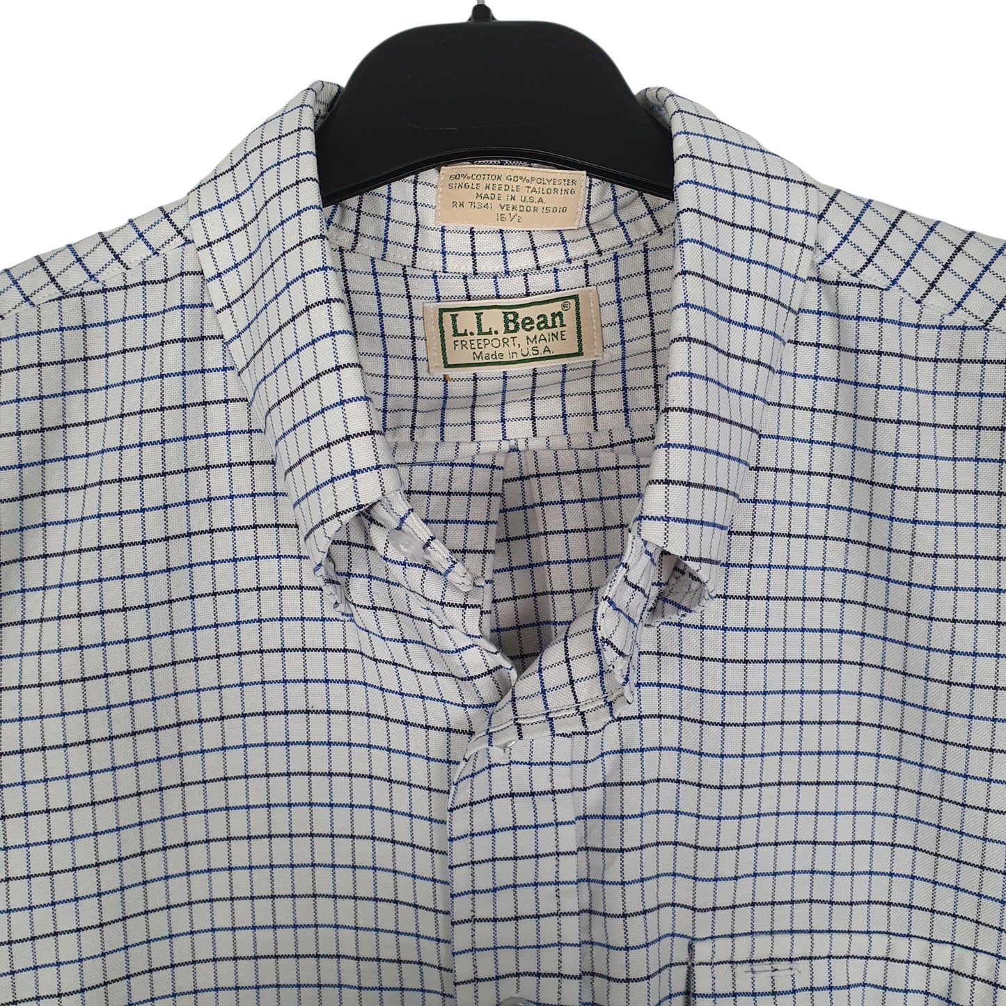 Mens White L.L.Bean Vintage 90s Made In USA  Shirt