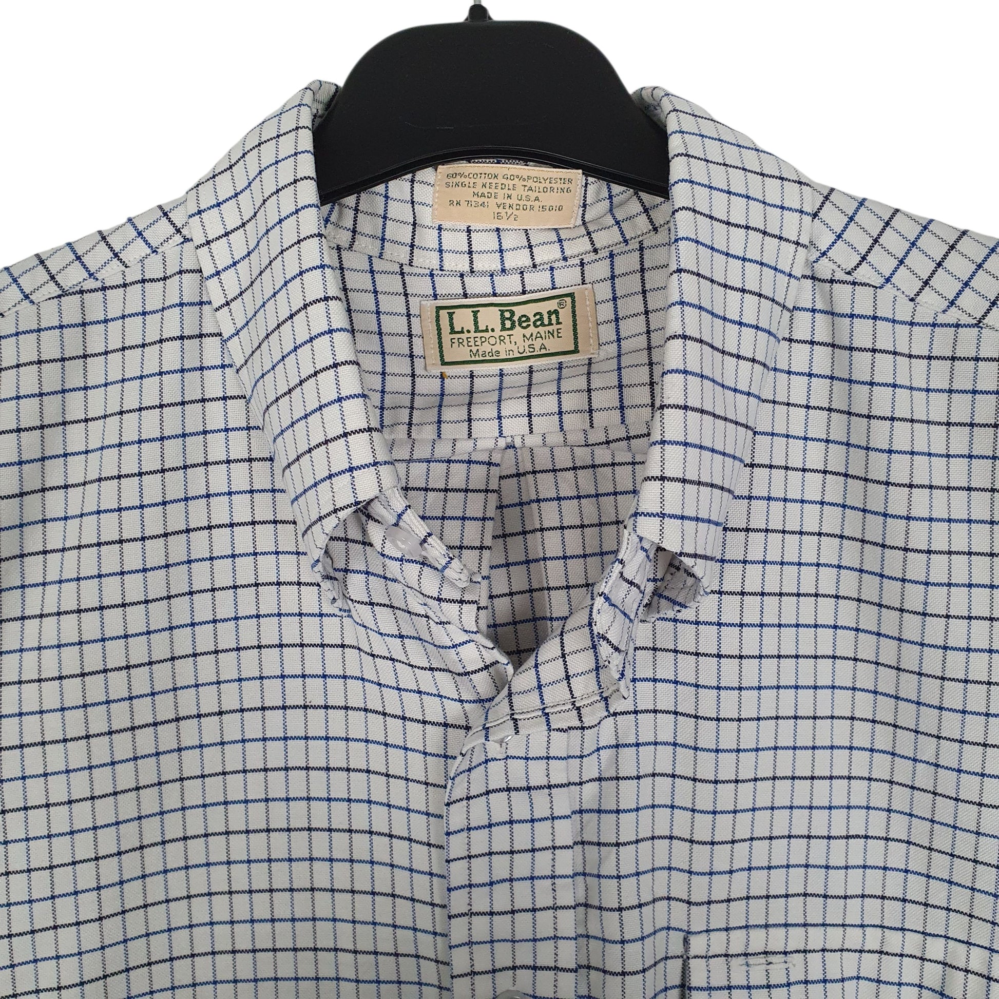 Mens White L.L.Bean Vintage 90s Made In USA  Shirt