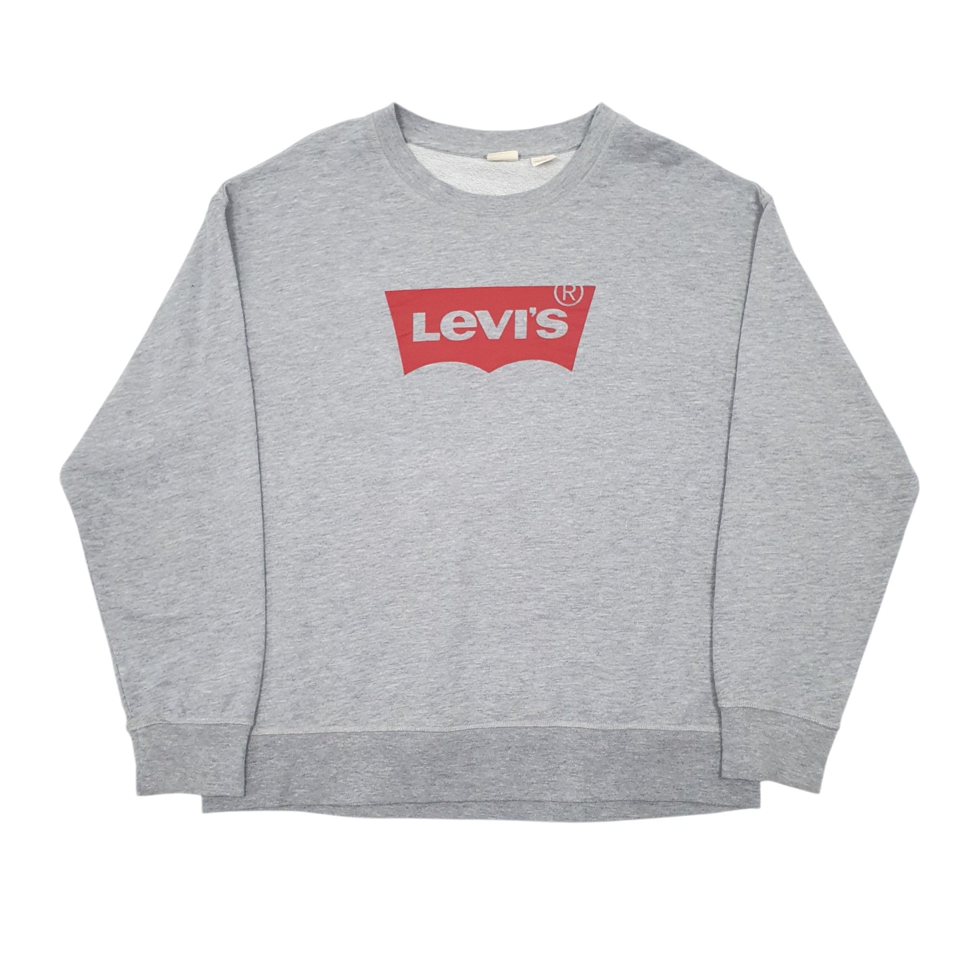 Mens Grey Levis Spellout Crewneck Jumper