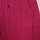 Womens Pink Polo Ralph Lauren Cable Knit Hoodie Full Zip Jumper