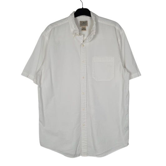 Mens White L.L.Bean  Short Sleeve Shirt