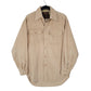 Mens Beige Eddie Bauer Corduroy Vintage 1980s Long Sleeve Shirt