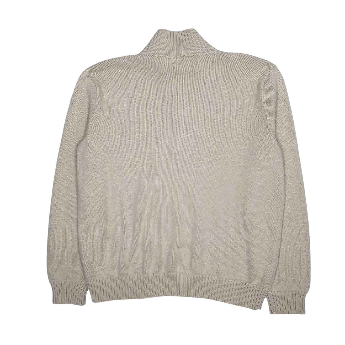 Mens Cream Polo Ralph Lauren  Quarter Zip Jumper