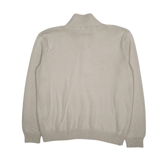 Mens Cream Polo Ralph Lauren  Quarter Zip Jumper
