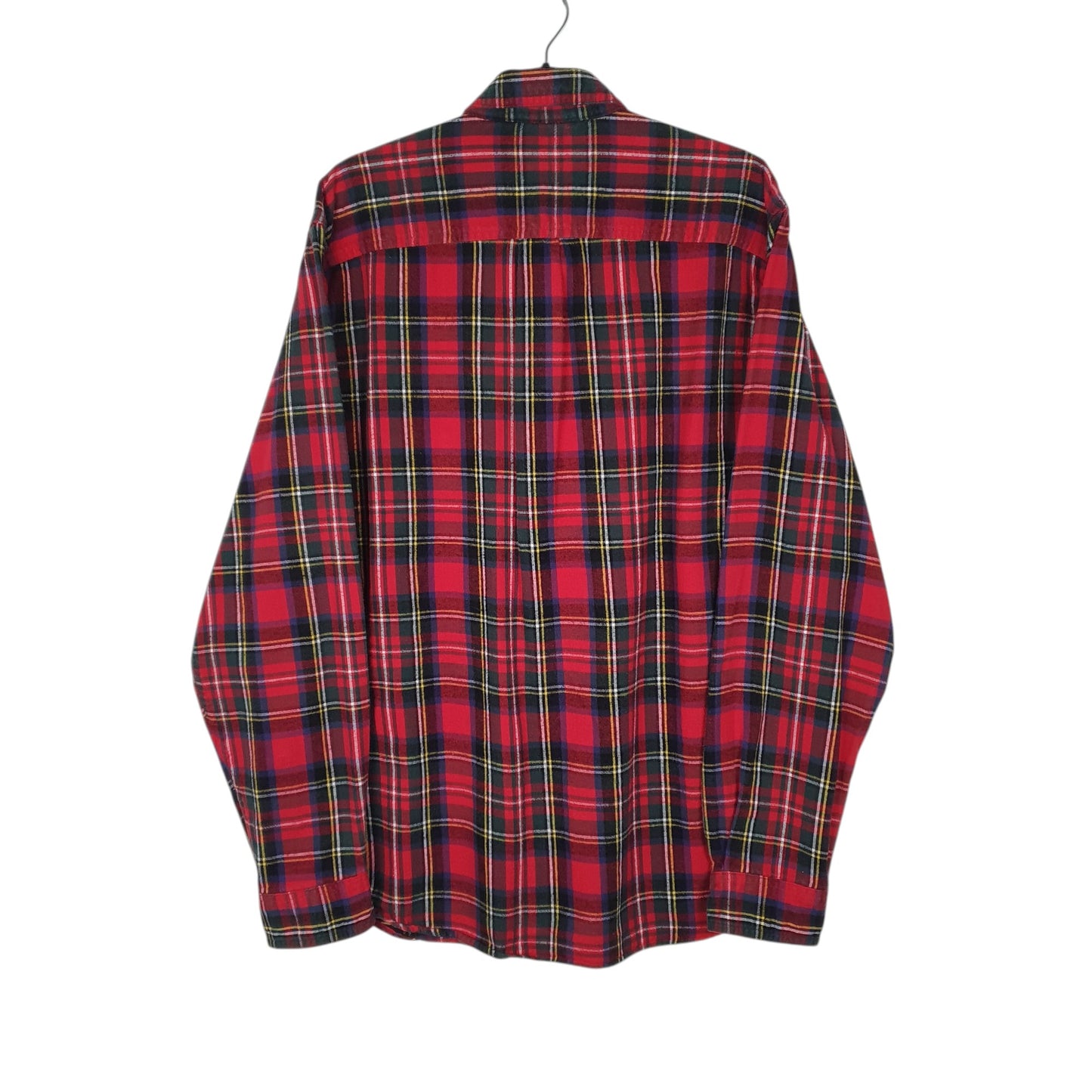 Mens Red L.L.Bean Thick Flannel Plaid  Shirt