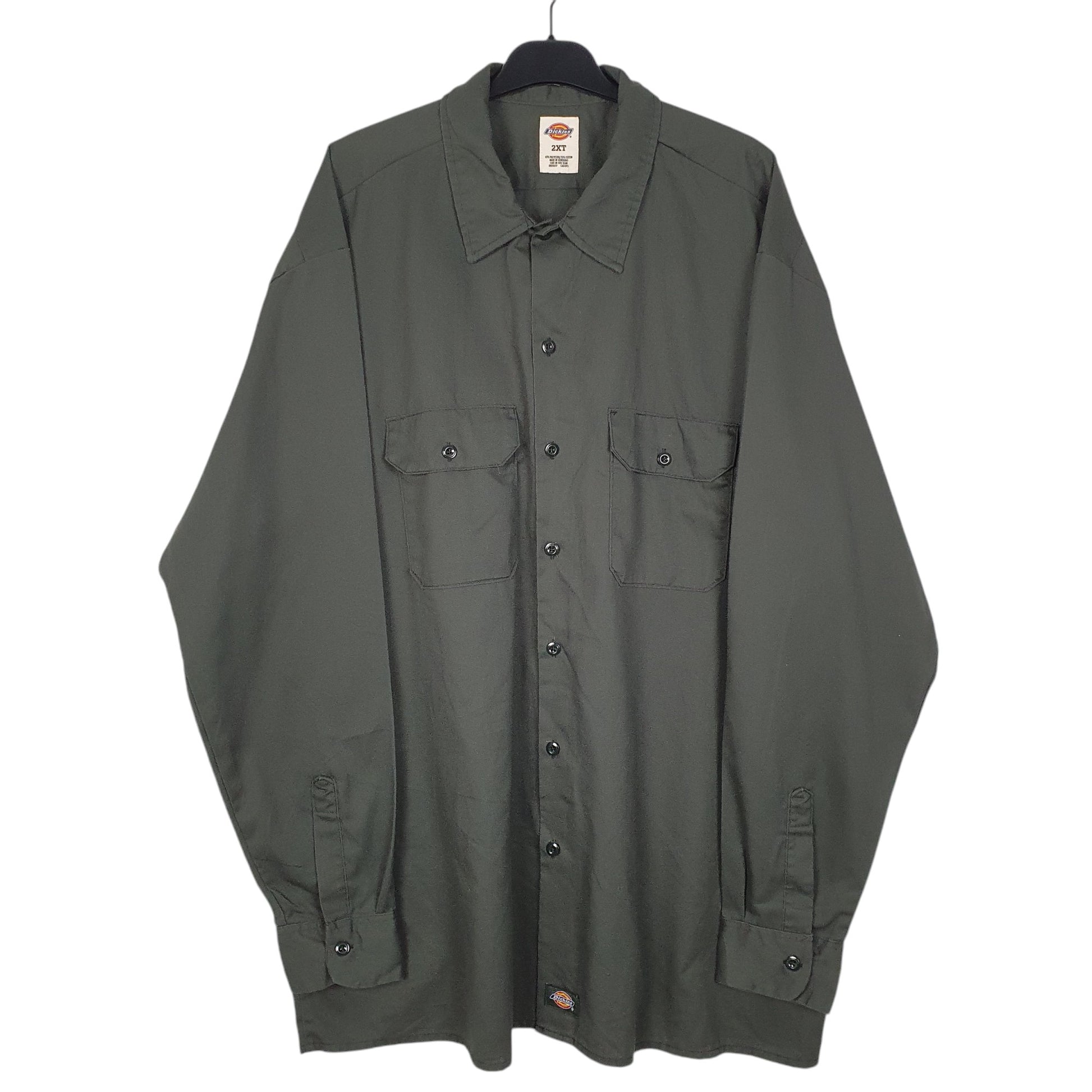 Mens Green Dickies  Long Sleeve Shirt